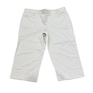 Ann Taylor Loft Marisa Cropped Pants Size 4 Beige Cotton Blend New Neutral